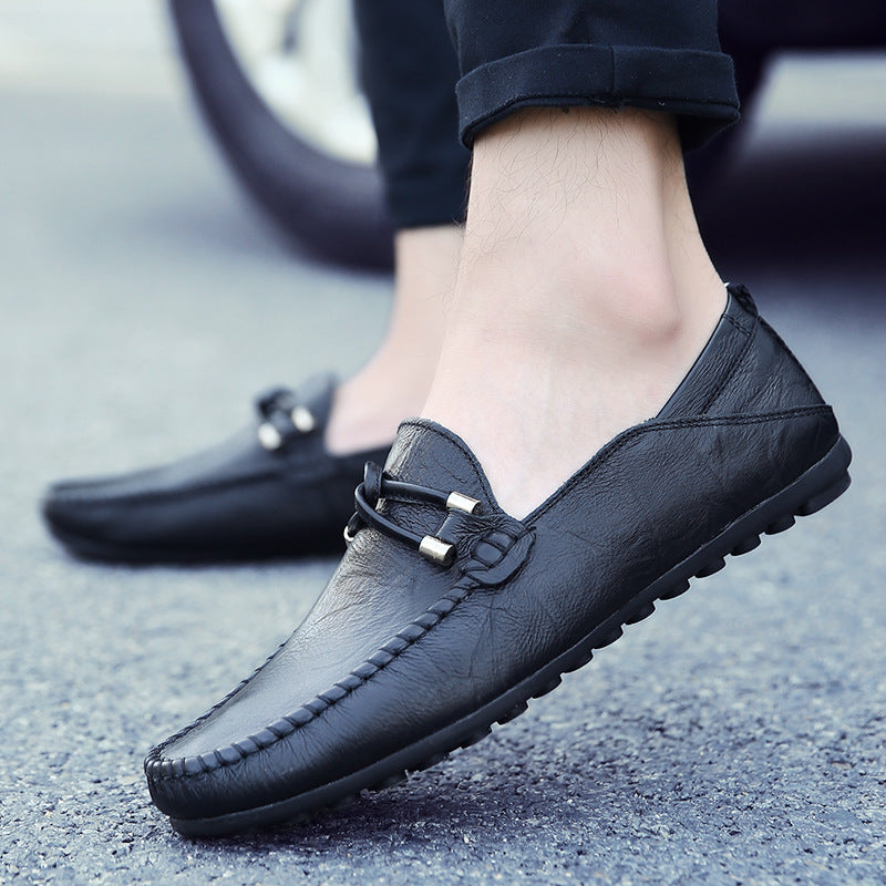 2025 Winter Men's Genuine Leather Casual Loafers Breathable Lazy Shoes Men's Fashion Shoes Men's Casual Shoes