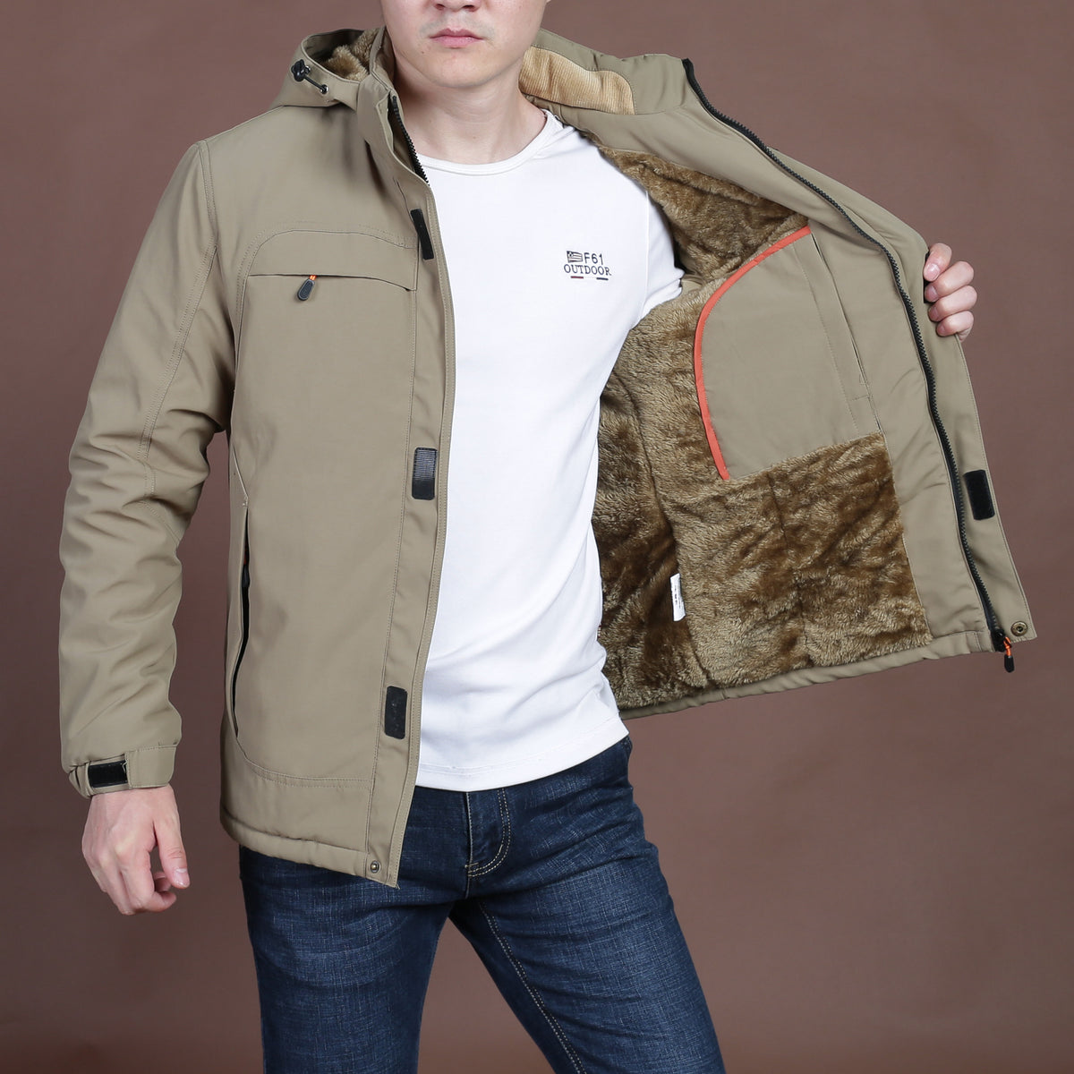 Men's Jacket, Cotton Coat, Nylon Composite Fabric, Casual Cotton Coat, Quick-Drying, Warm, Breathable, Winter Middle-Aged Men's Jacket