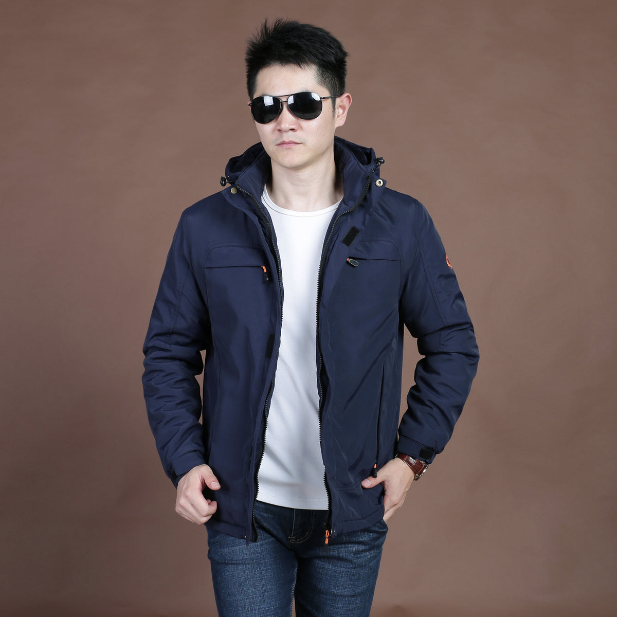 Men's Jacket, Cotton Coat, Nylon Composite Fabric, Casual Cotton Coat, Quick-Drying, Warm, Breathable, Winter Middle-Aged Men's Jacket