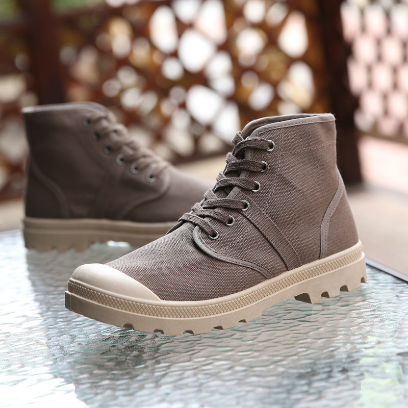 Autumn and winter canvas shoes casual retro men's and women's boots desert mountaineering help lovers shoes generation hair