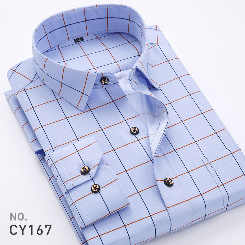 New Men's Printed Long-Sleeved Shirt, Korean Style Slim Fit, Youth Fashion, Casual and Versatile Shirt, Cross-Border Bestseller in Europe and America