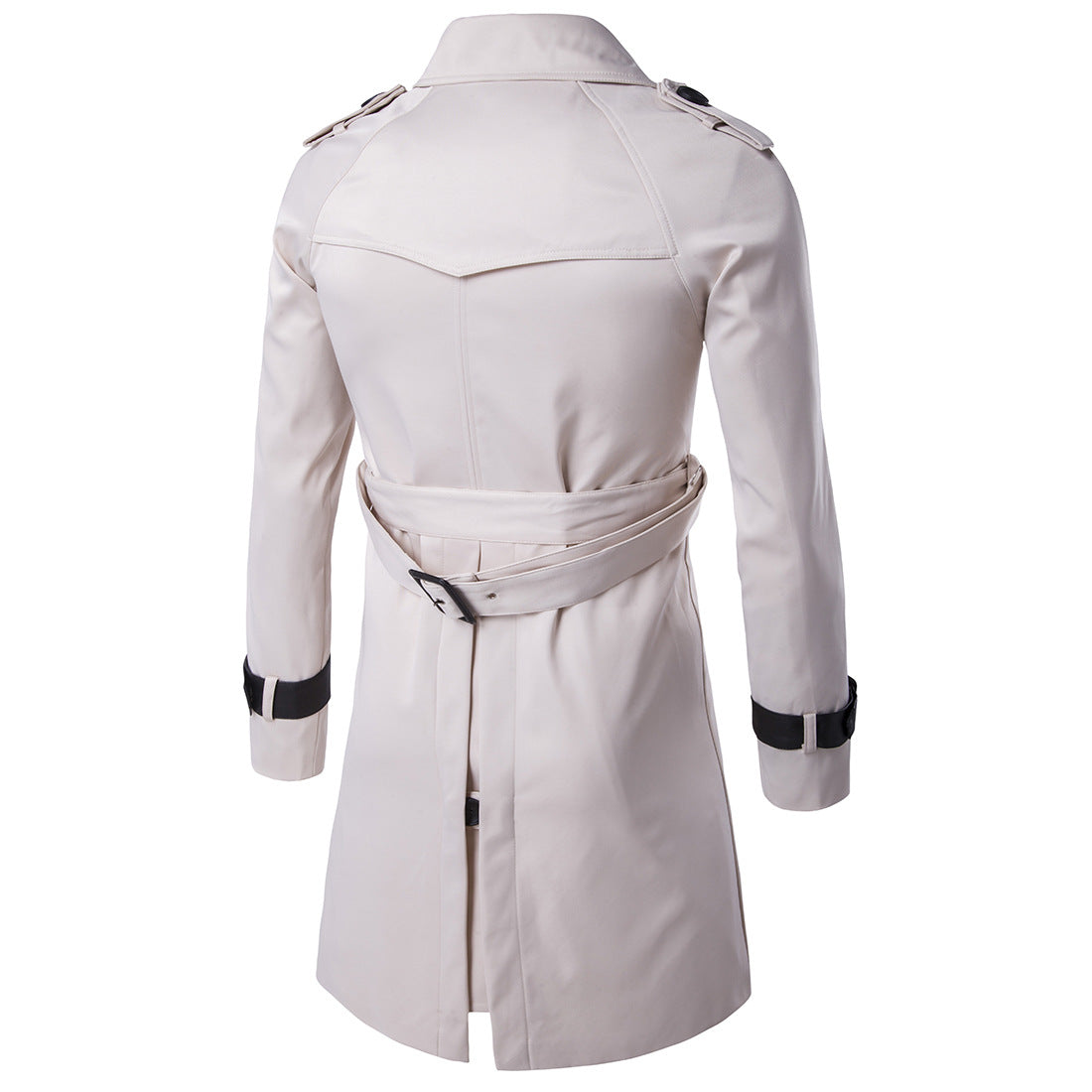 2018 Autumn New European and American Long Slim-fit Double-breasted Windbreaker Jacket Men's European Size Fashionable Personalized Men's Jacket