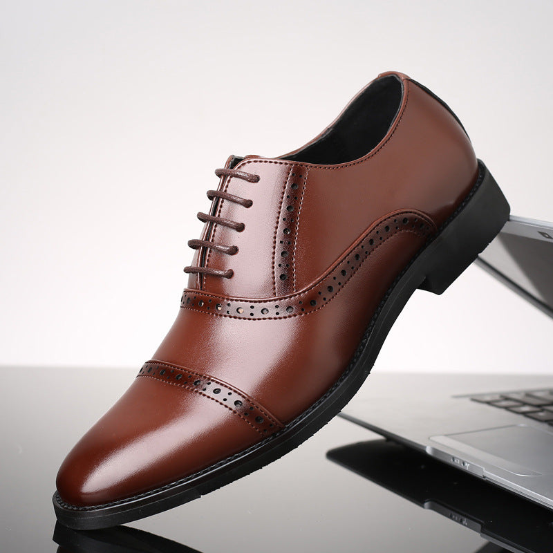 New Men's Shoes Business Formal British Shoes Amazon Gentleman Shoes Foreign Trade Casual Lace-up Size 48