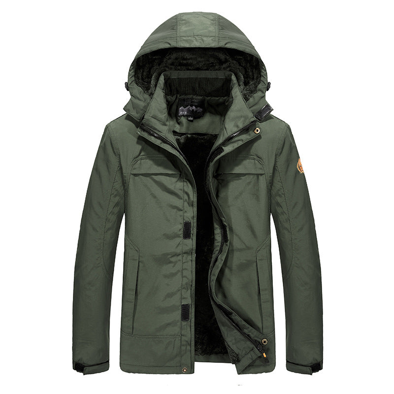Men's Jacket, Cotton Coat, Nylon Composite Fabric, Casual Cotton Coat, Quick-Drying, Warm, Breathable, Winter Middle-Aged Men's Jacket