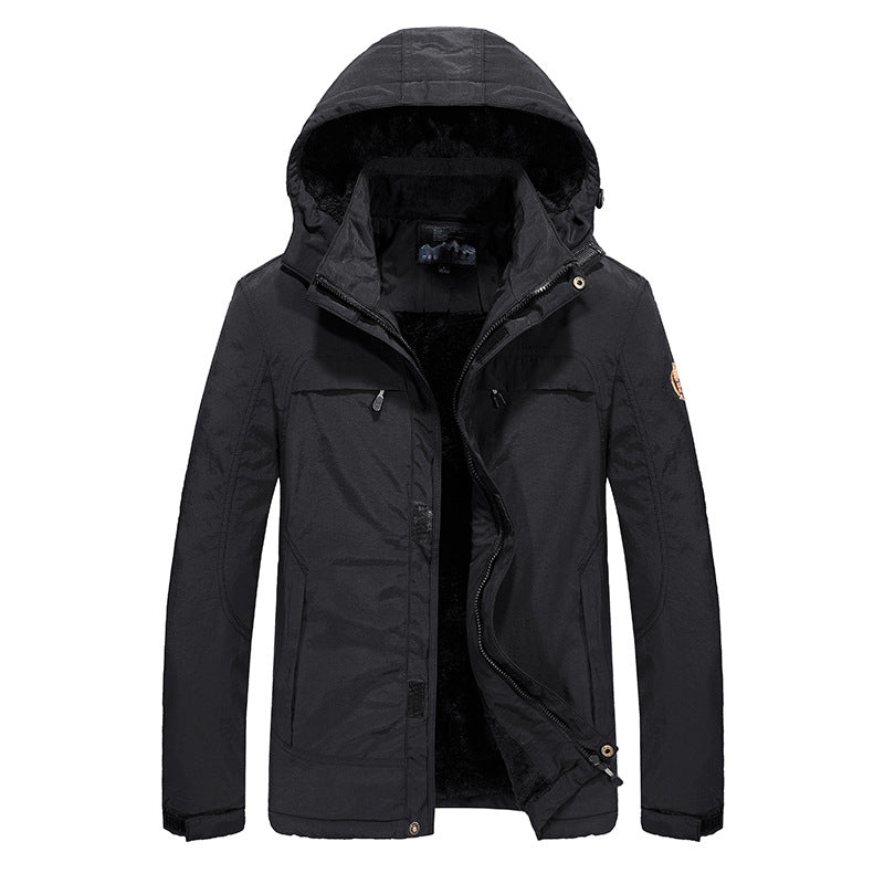 Men's Jacket, Cotton Coat, Nylon Composite Fabric, Casual Cotton Coat, Quick-Drying, Warm, Breathable, Winter Middle-Aged Men's Jacket