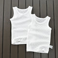 Kids' White Cotton Love Pattern Sport Undershirt Breathable Sleeveless Top Summer 2-piece Set Children's Clothing