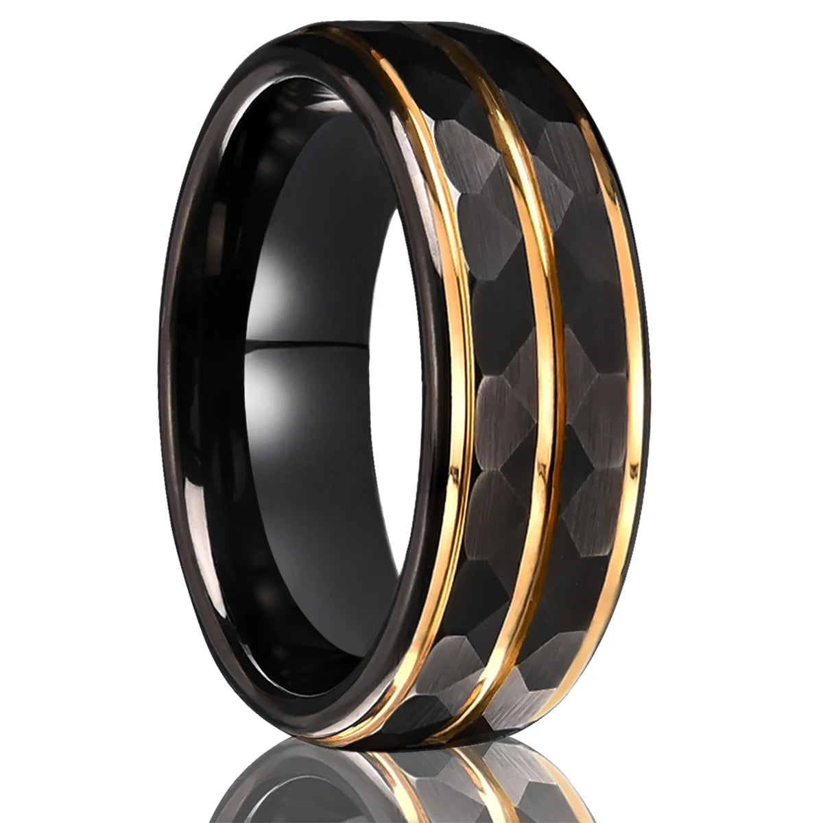 gothic jewelry rings for man Minimalist black tungsten ring luxury joyeria punk jewellery accesorios hombre fashion aneis