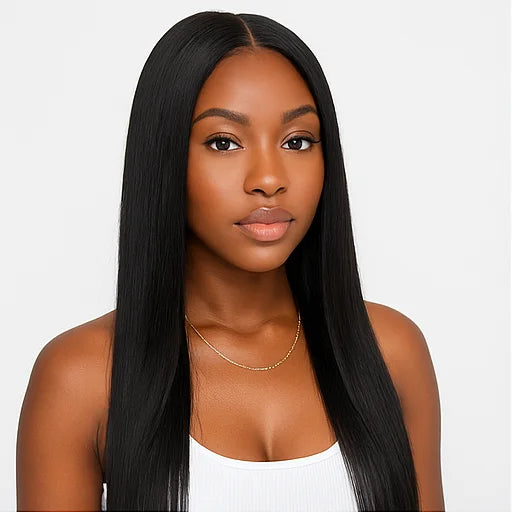 Bone Straight Black Wig 13x4 Lace Frontal Wig Virgin Cuticle Aligned Brazilian Remy Hair Natural Black Color Supplier