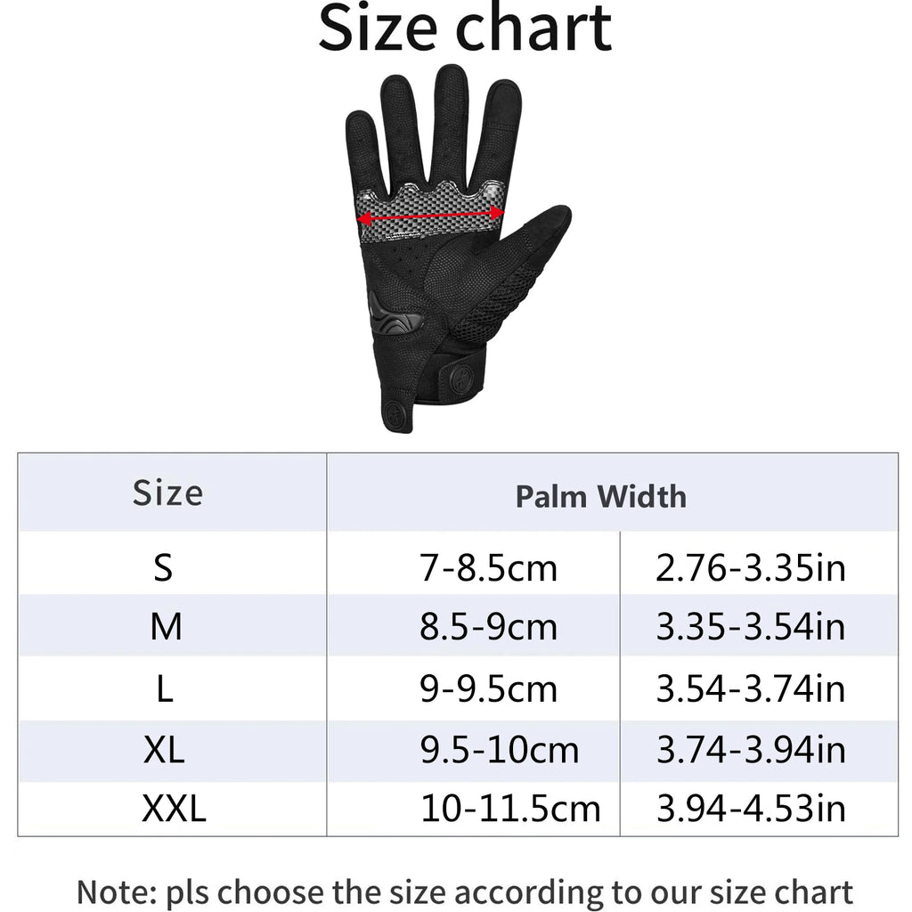 MOREOK Motorcycle Gloves for Men Women Carbon Fiber Knuckle Full-Protection Motocross Gloves Touchscreen Warm Dirt Bike Gloves