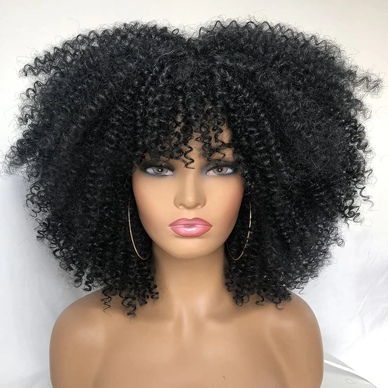 Cheap Price French Kinky Curl Curly Wig Neutral Short African for Cosplay Synthetic High Temperature Fiber Black Women's Wig