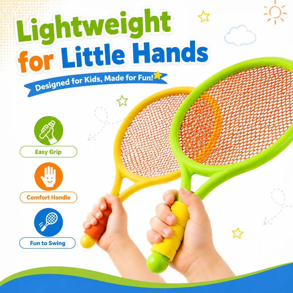 Kids Racket Set Pack Lightweight Badminton Tennis Toy with Shuttlecock Ball for Indoor Outdoor Parent Child Sports Play Gift Set