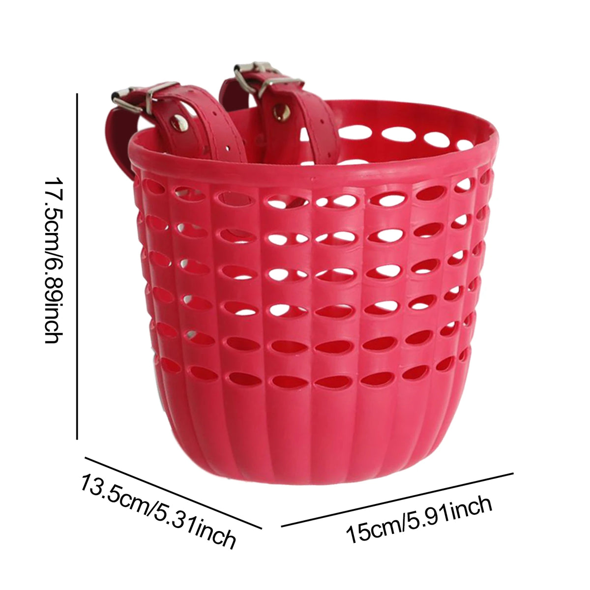 Kids Bike Basket Durable Storage Basket with Adjustable PU Straps Handlebar Basket for Children Girls Outdoor Biking Toddlers