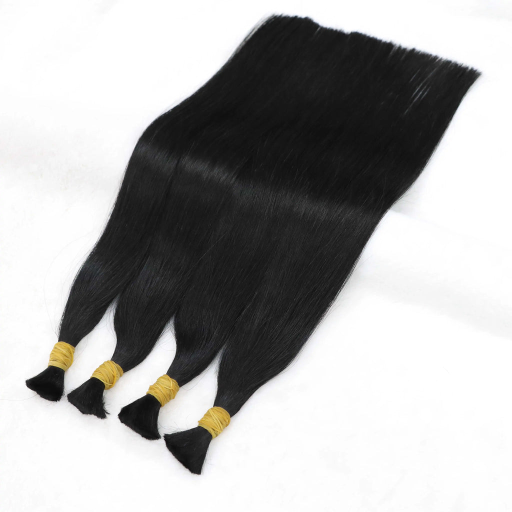 Wholesale Super Double Drawn Bulk Hair Extensions Wigs Black Women Straight Texture Vietnamese Remy Grade Human Hair 10-30"