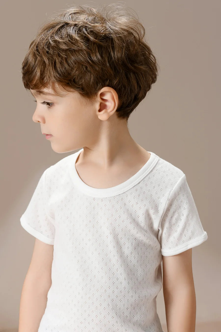 Kids' White Cotton Love Pattern Sport Undershirt Breathable Sleeveless Top Summer 2-piece Set Children's Clothing