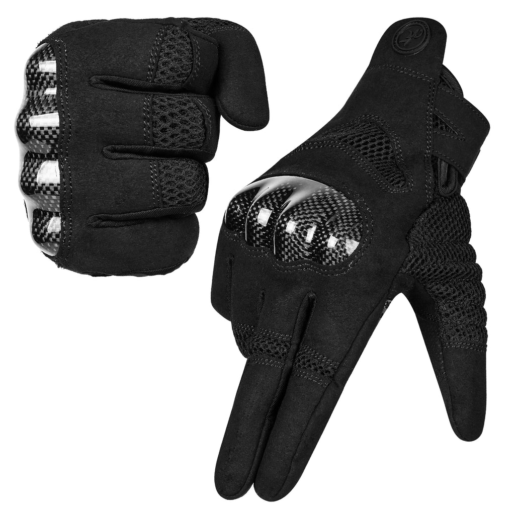 MOREOK Motorcycle Gloves for Men Women Carbon Fiber Knuckle Full-Protection Motocross Gloves Touchscreen Warm Dirt Bike Gloves