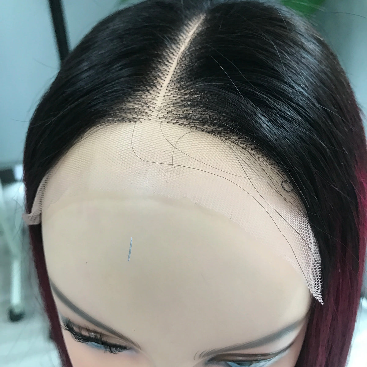 Bone Straight Red Burgundy Lace Front Wig From 100% Raw Vietnamese Human Hair Single Donor and Virgin Hair