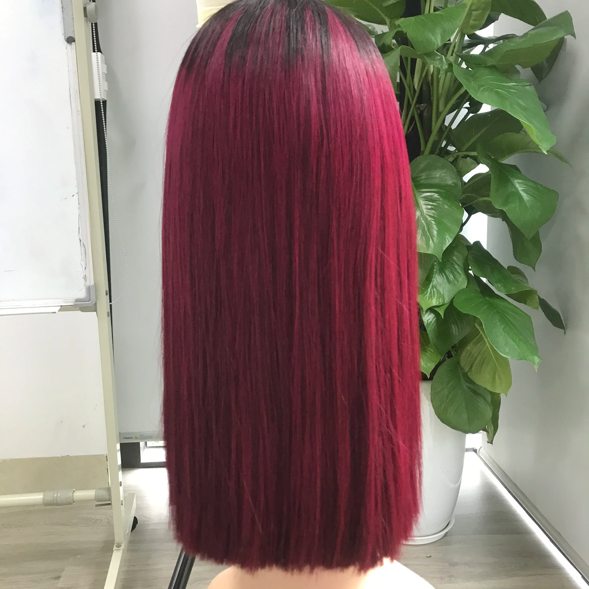 Bone Straight Red Burgundy Lace Front Wig From 100% Raw Vietnamese Human Hair Single Donor and Virgin Hair