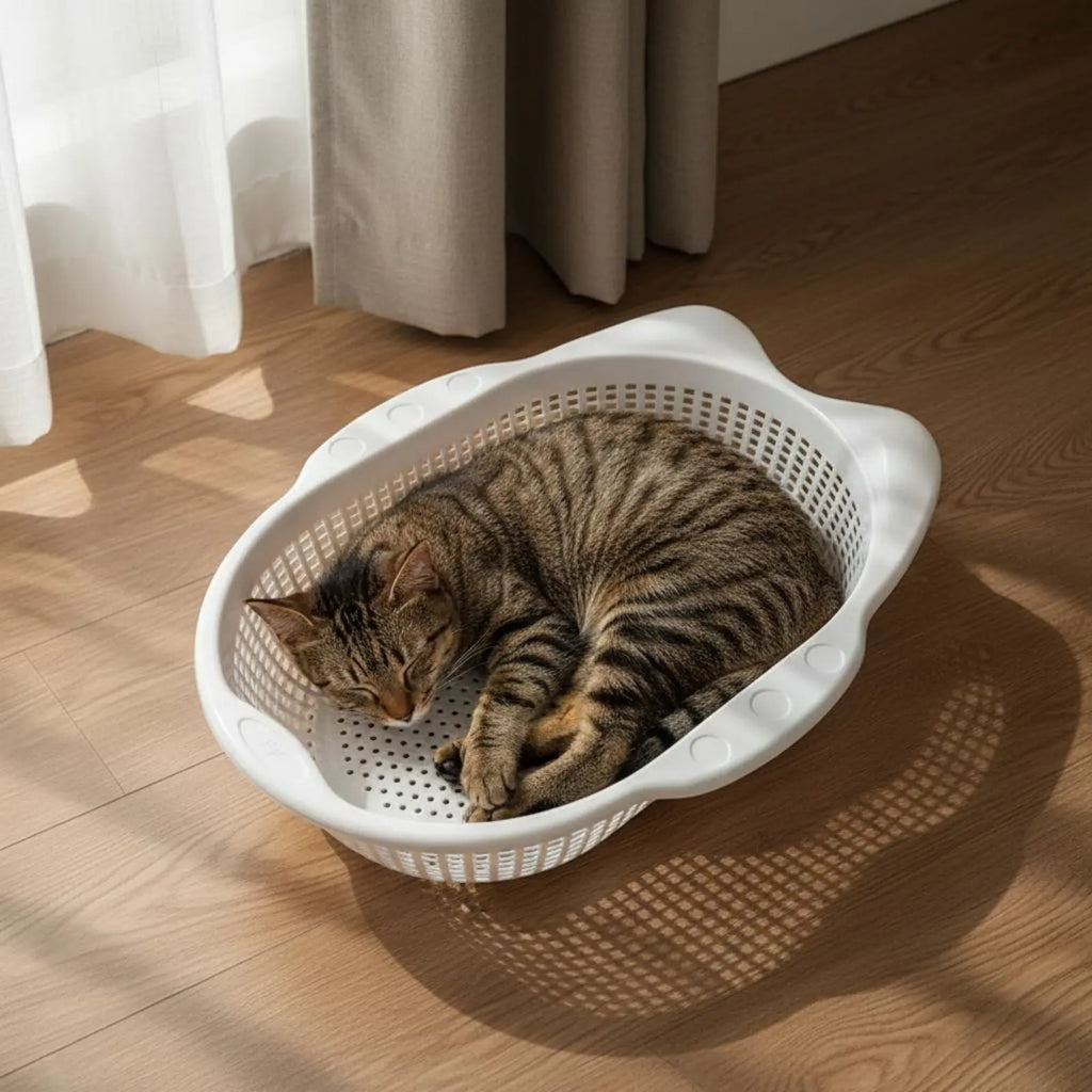 Pet Cat Bed Breathable Thickened Cat Basket with Mat Summer Cooling Indoor Pet Bedding Comfortable Soft Mat for Cats