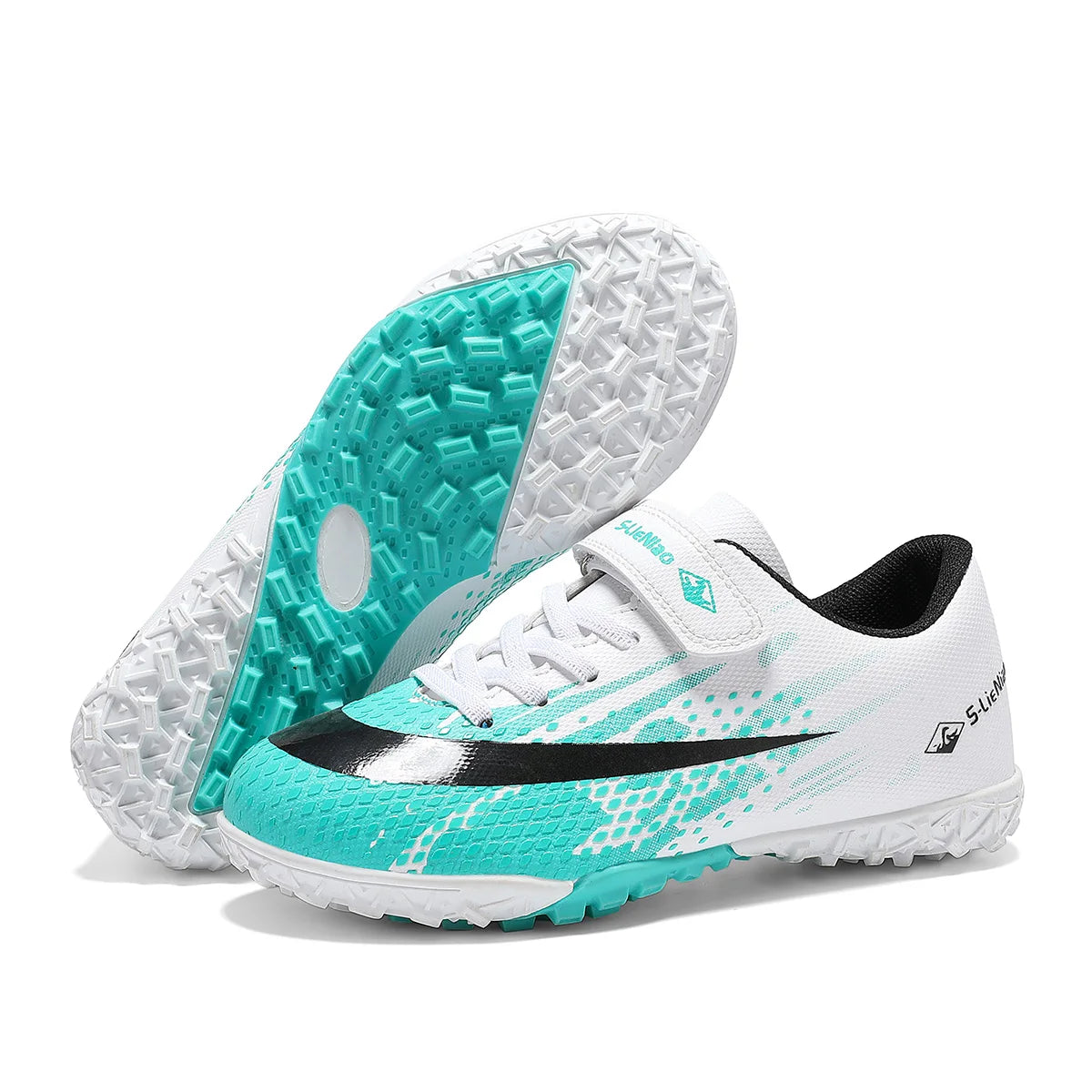 Kids TF Turf Soccer Shoes Child Outdoor Athletic Training Sports Footwear Pink Black Green 3 Colors Available for Boys Girls
