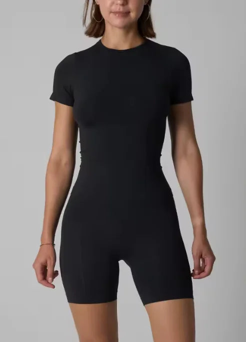 High Waist Scrunch Butt Shorts Yoga Fitness Set Women Two Piece Short Sleeve Crew Neck Slim Fit Shirts Matching