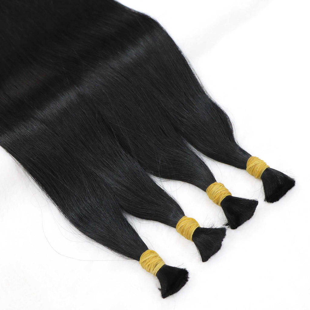 Wholesale Super Double Drawn Bulk Hair Extensions Wigs Black Women Straight Texture Vietnamese Remy Grade Human Hair 10-30"