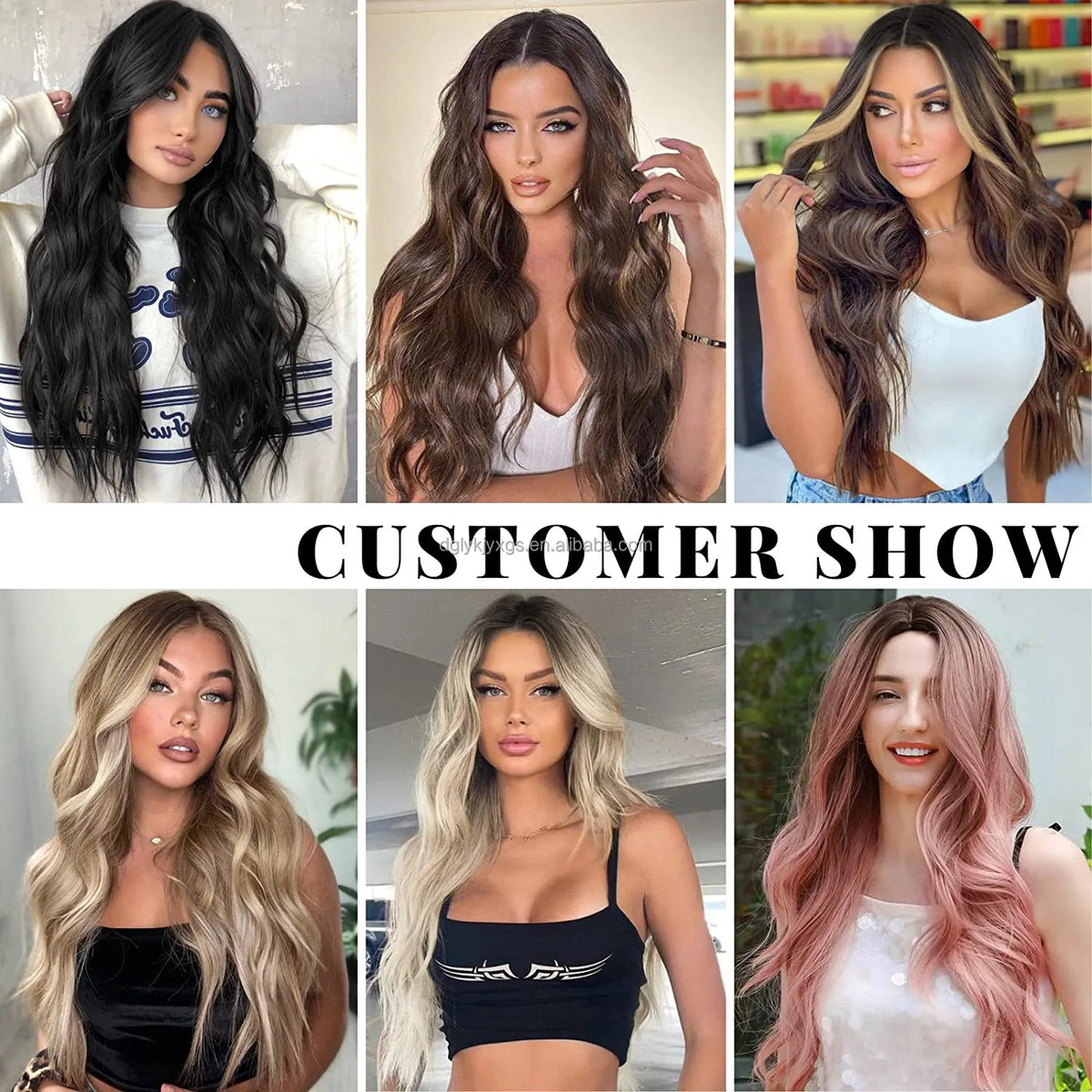 WL07 Small Area Lace Body Wave Synthetic Lace Wigs Lace Front Wigs Ombre Brown Mixed Blonde Water Wave Wig Women Hair