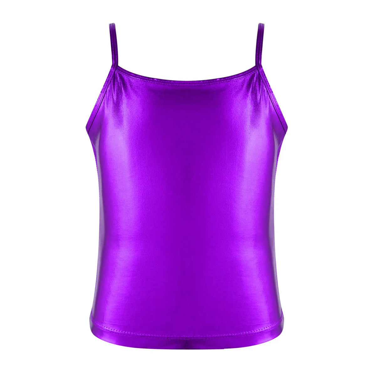 Kid Girl Sparkly Sequin Camisole Hip Hop Jazz Dance Tank Tops Spaghetti Straps Workout Gymnastics Vest Shirt Performance Costume