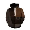 Brown Hoodie for Men Women and Kids Windproof Heavy Weight Graphic 3D Printed Solid Pattern Hooded Collar