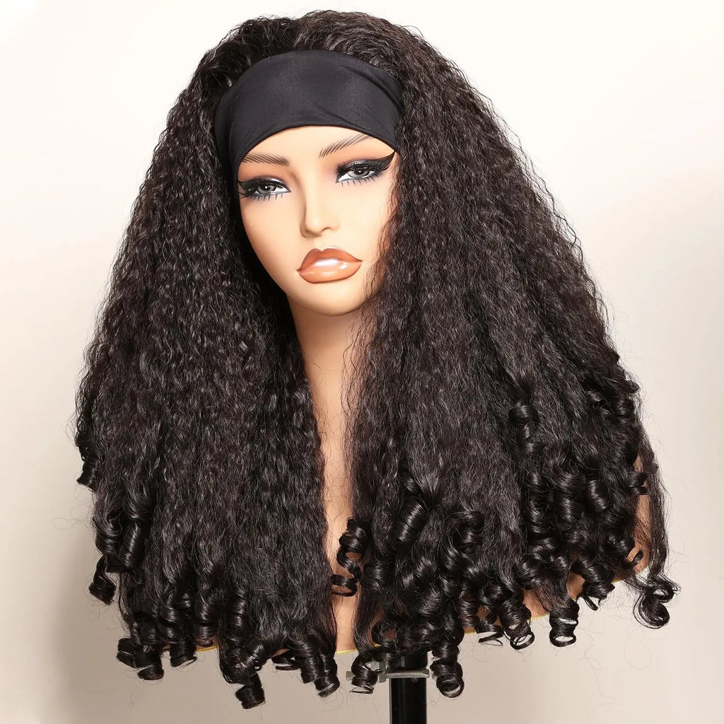 Wholesale Transparent Lace Afro Wave Synthetic Curl Wig for Women with Natural Hairline Glueless Heat Resistant