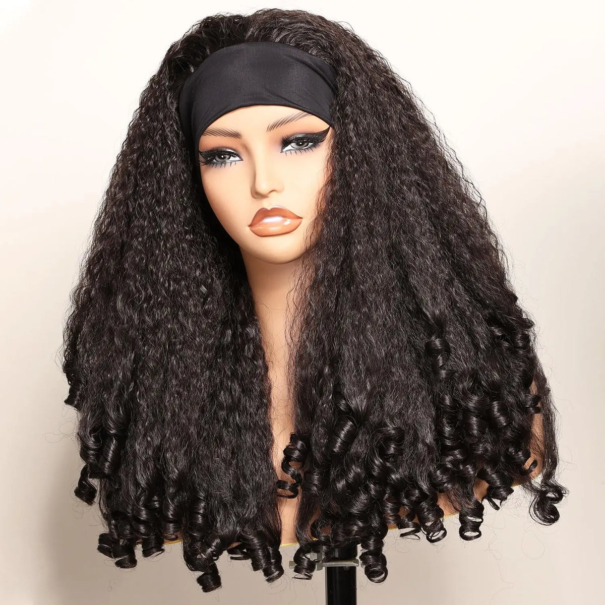 Wholesale Transparent Lace Afro Wave Synthetic Curl Wig for Women with Natural Hairline Glueless Heat Resistant