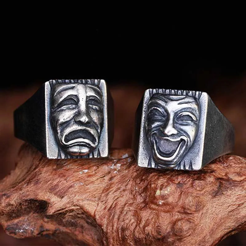 Bague gothic anillos mujer Individuality Ornaments Stainless steel Mask Vintage Ring For Men Bulk Jewelry Boyfriend Gift OSR263