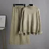 Boutique Wholesale 2026 Autumn Knitted Half High Neck Sweater Thickened Loose Leisure Pants Women's Set