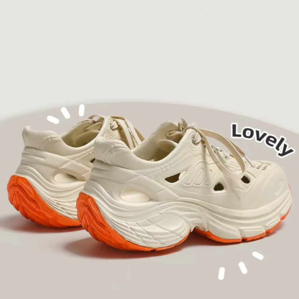 Men Breathable Slip-On Platform Sneakers Chunky Outdoor & Slip Resistant Climbing Boot Summer