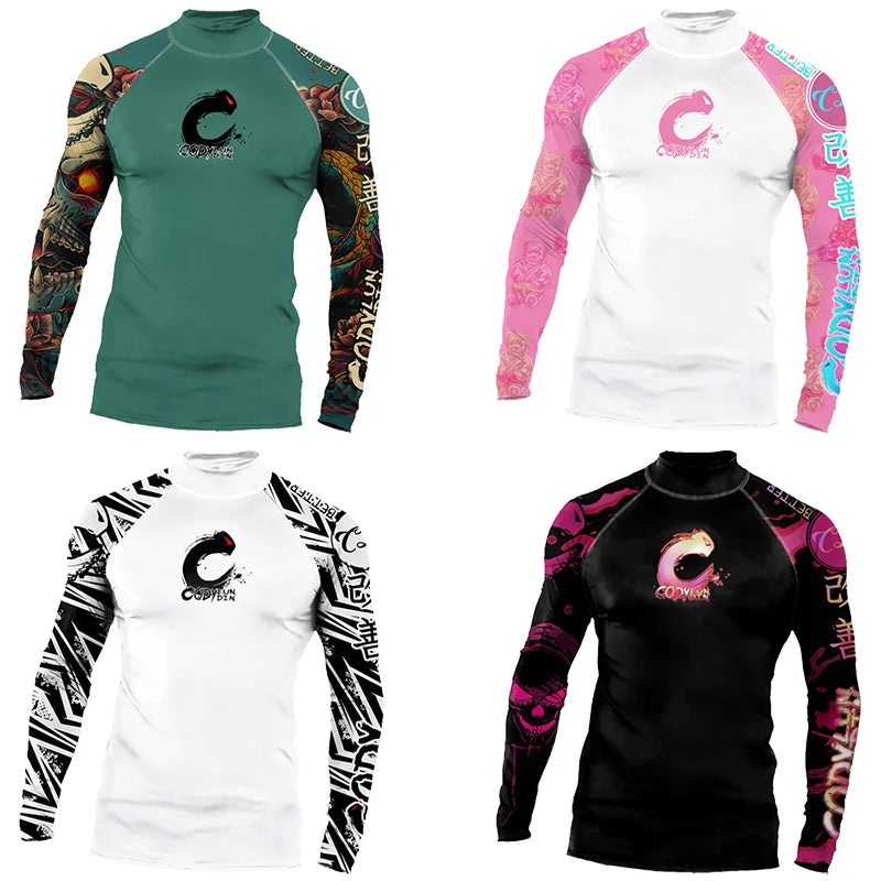 High Quality Custom Logo Design Your Own Performance Fitness Shirt Quick Dry UV Protection Long Sleeve Fishing Rashguard for Men