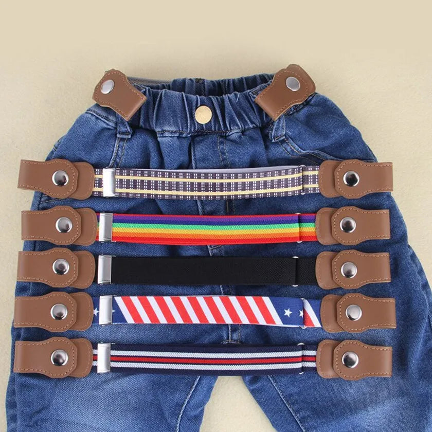 New Kids Buckle-Free Elastic Belt Waist No Buckle Stretch Belts Toddlers Adjustable Boys and Girl`s Belts for Jeans