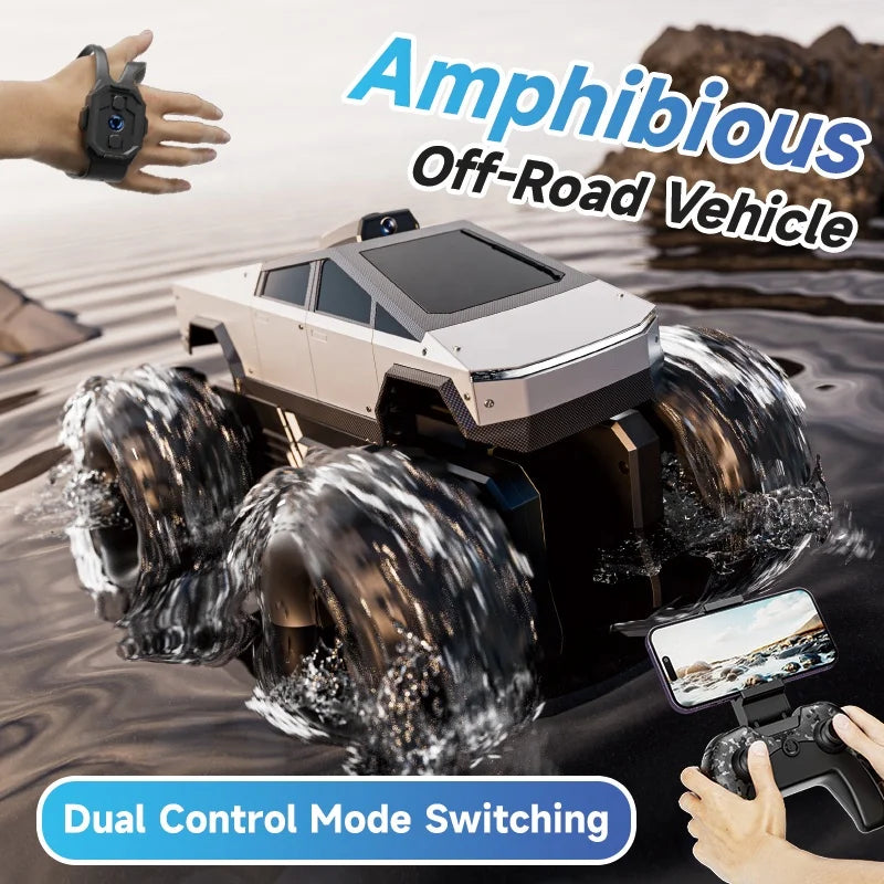4DRC Y10 Watch Sensing 1:14 RC Car 4WD Amphibious Off-Road Vehicle All-Terrain Climbing Big Wheels 2.4G Remote Control Model Car