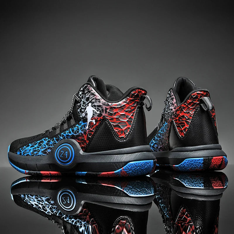 Hot Selling Street Style Fashion High Top Wear Resistant Professional Sports Shoes Mens Basketball Sneakers
