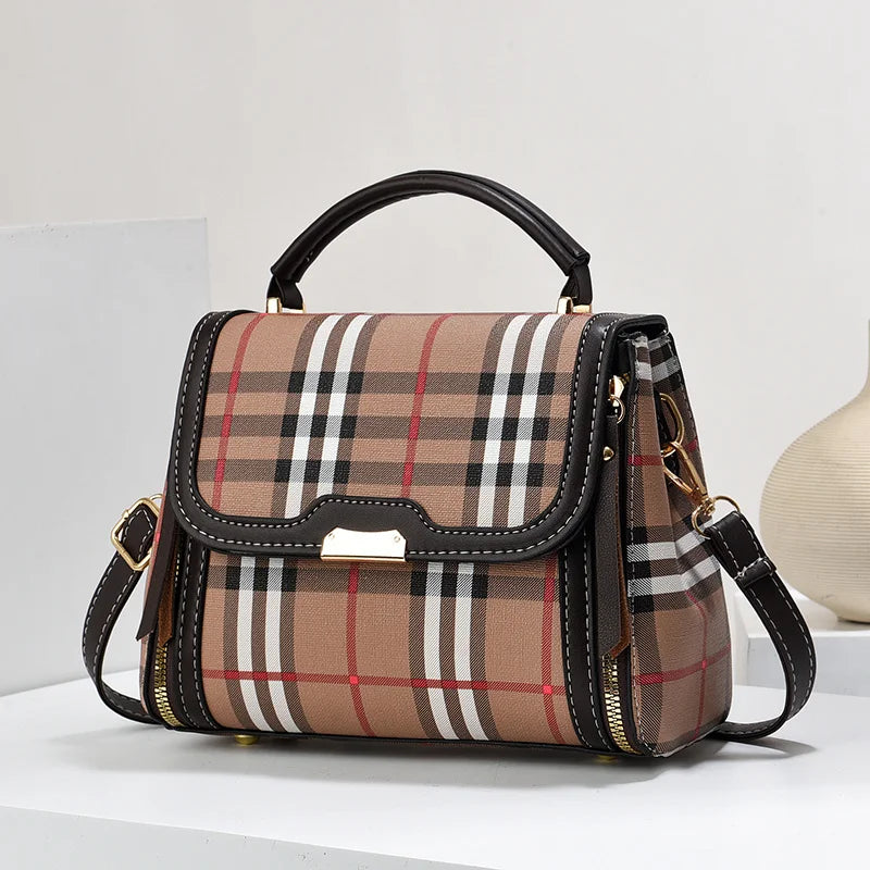 2024 New Contrast Color Small Bag Lingge Trendy Versatile One Shoulder Casual Crossbody Bag19907