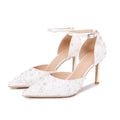 Zapatos De Dama Female White Sandals Ankle Diamond Women's Shoes Rhinestone  Heels for Ladies