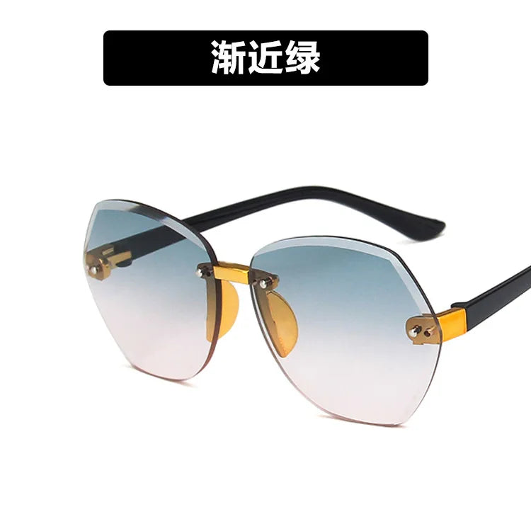 New Fashion Sunglasses for Kids Punk Oversize irregular Frameless Polygon UV400 Glasses Children Oculos De Sol Masculino