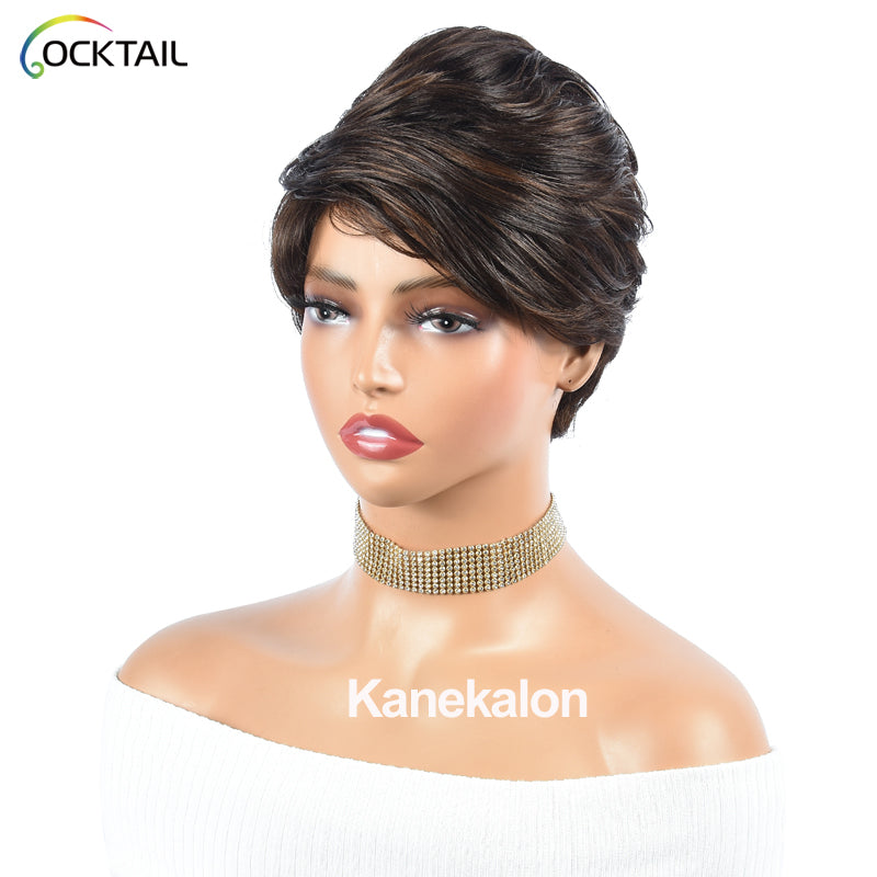 Kanekalon Fiber Short Cut Synthetic Wigs, Different Colors Synthetic Wig for Summer