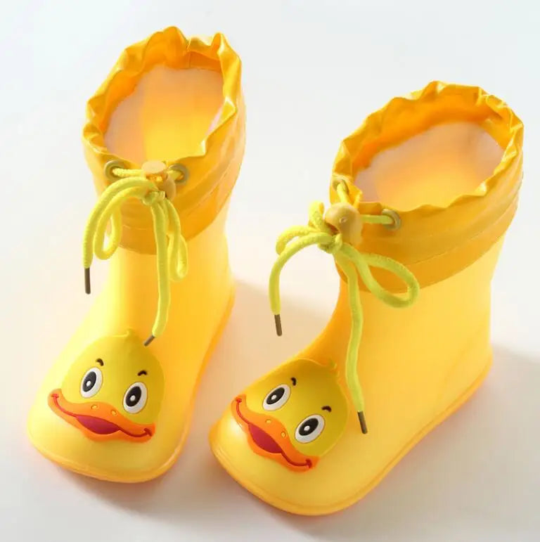 Classic Kids Rain Boots Rubber Boots For Children PVC Kids Baby Cartoon Shoes Water Shoes Waterproof Rain Boot Non-slip Warm