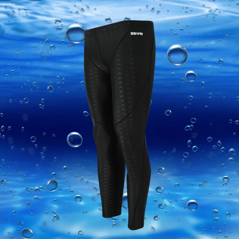 Men's Swimwear Long Swimsuit Protective Rush Guard Waterproof Swimming Trunks Professional Sport Men Jammers
