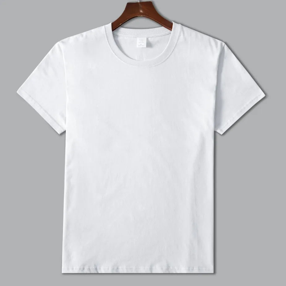Wholesale Men Women Simple Solid Color Round Neck Men's Summer Short Sleeve Cotton T-shirt Tees Tops Clothes T-shirt