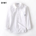 Hot Sale Children Boys Shirts Spring 2026 Fashion Solid Color Kids Baby Birthday Dress Blouse Clothing White Long Sleeve 3-14Yrs