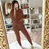 YP Women's Plus Size Casual Style S-334 Winter Thick Two-Piece Sweater and Pant Set 2 Piece Knitted Sweater Set