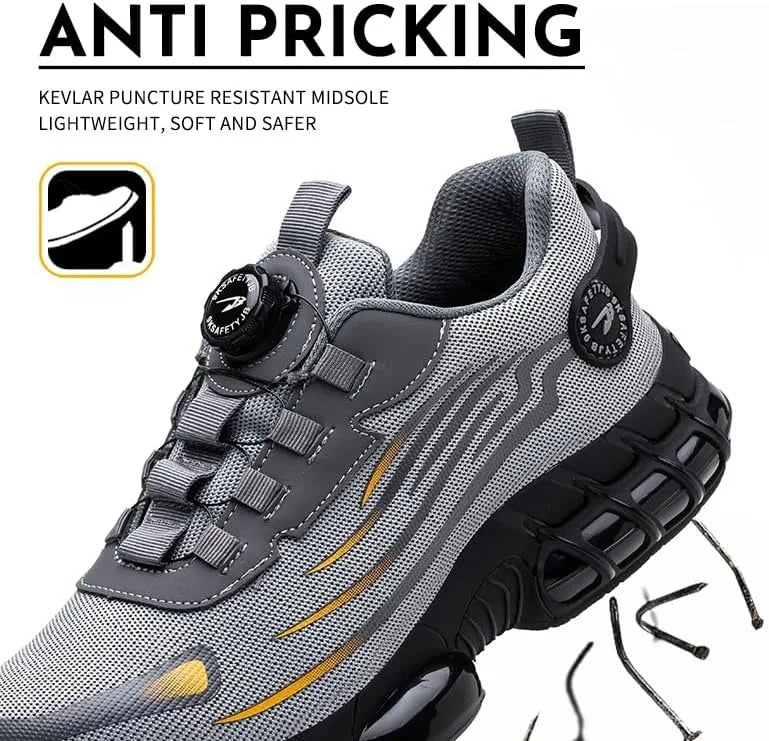 Men's teens Safety Shoes Are Suitable for Construction Work Leisure Sports Shoes Anti Puncture and Anti Smashing Steel Toe Shoes