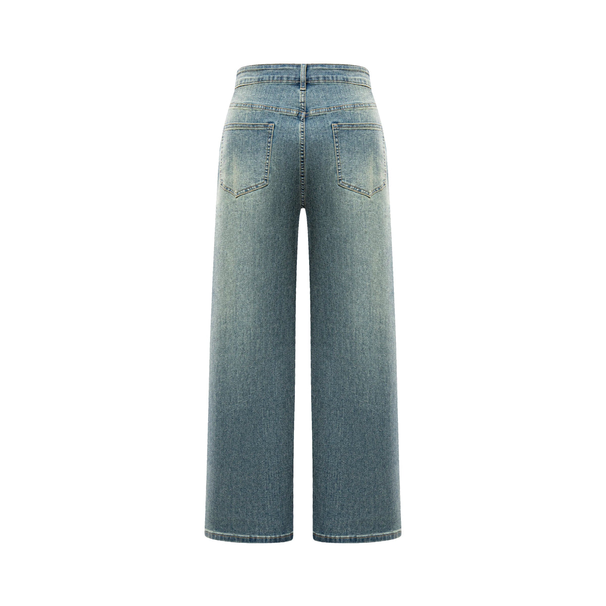 High Quality Light Blue Washed Denim Jeans Vintage Baggy Flare Pants Logo Waist for Women Men Long Boyfriend Loose Leg Style