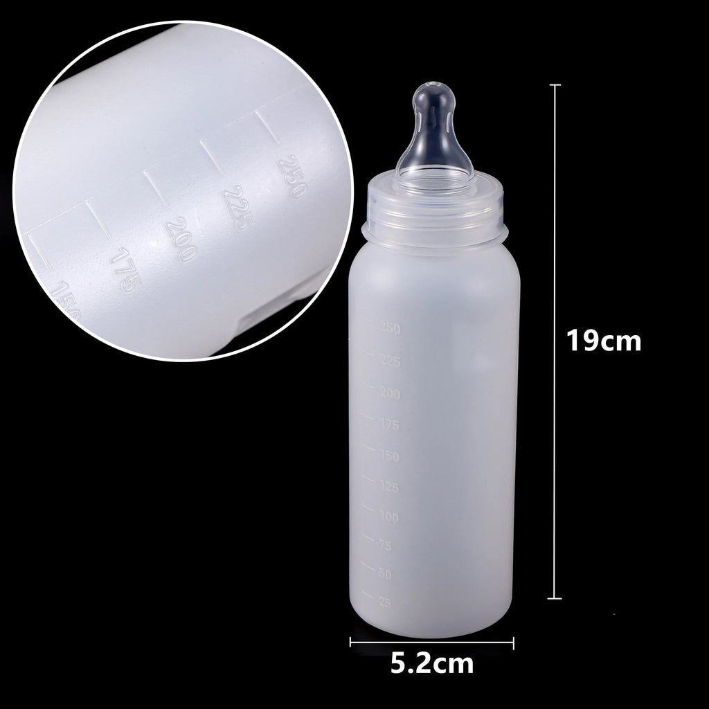 250ml Pet Feeding Bottle Veterinary Piglet Lamb Feeding Bottle Puppy Feeding Bottle Silicone Pacifier Food Grade Material 1 Pc