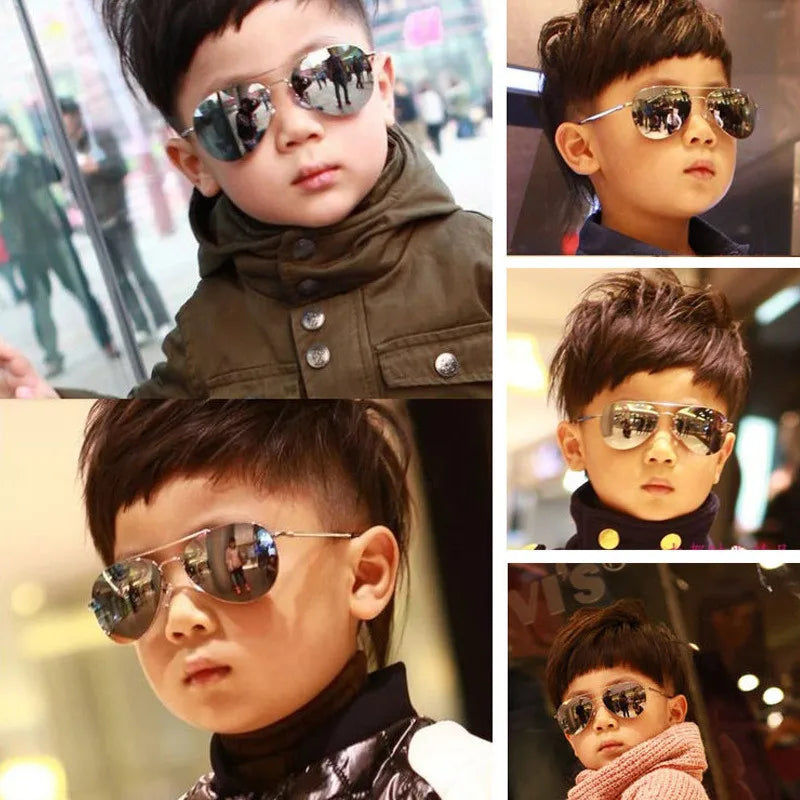 Sunglasses new fashion baby kids boy girl Pilot sunglasses metal frame goggles glasses for kids children sun glasses